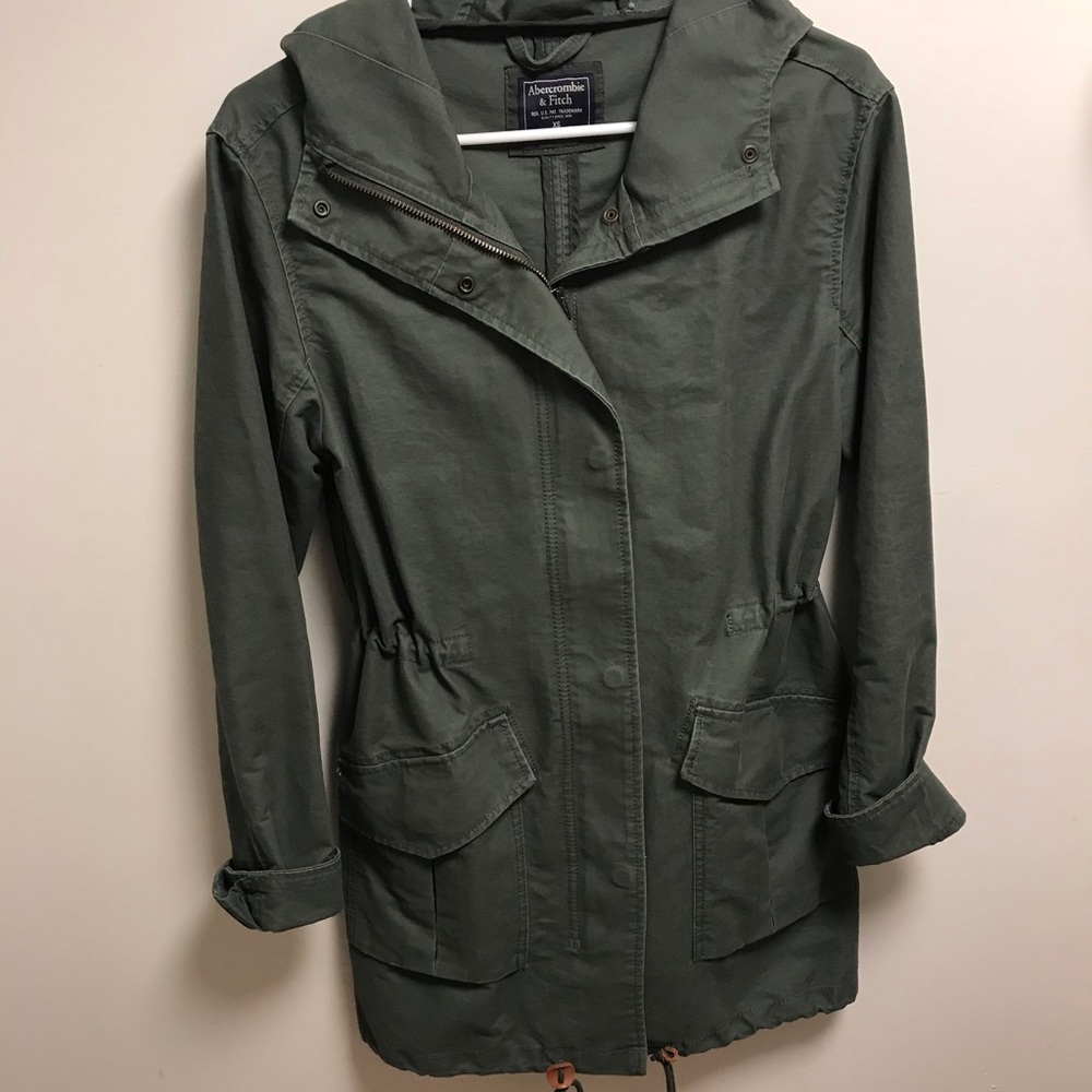 Abercrombie & Fitch Olive Utility Hooded Jacket